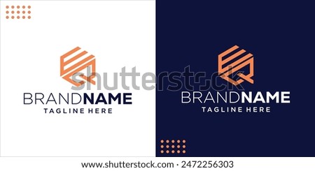 Creative EQ Hexagon Letter Logo Design, Design Inspiration, Illustration, Vector