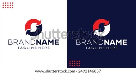 Creative Abstract O Logo With Up and Down Arrows, Design Inspiration, Illustration, Vector