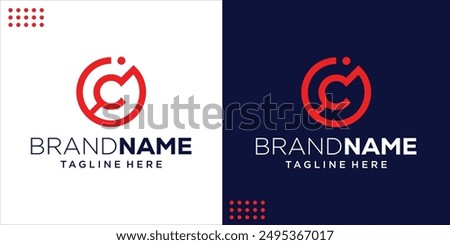 Creative IC Logo Monogram Technology, Design Inspiration, Illustration, Vector