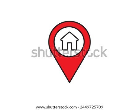 Within a flat-style depiction, a location marker distinguishes itself on an urban map, denoting a precise spot
