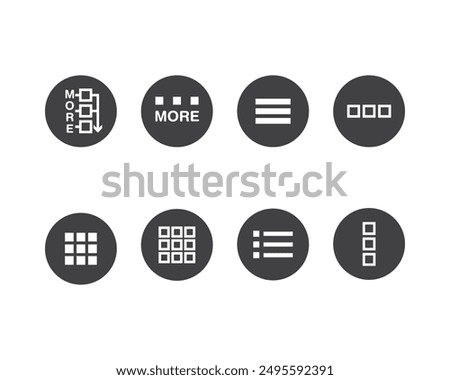 Hamburger menu icon, buttons for website, UI navigation, mobile app, presentation. Vector design elements and user Interface icons.