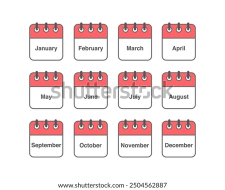 Vector set of icons. Daily, monthly, yearly calendar icon