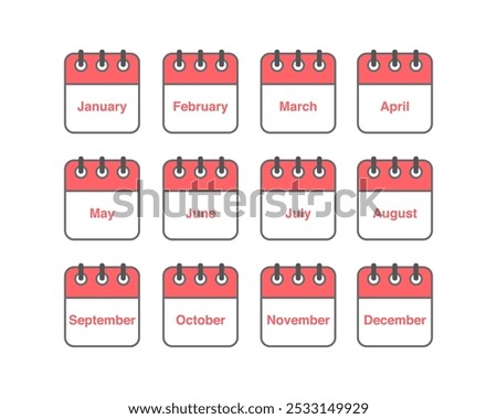 Vector set of icons. Daily, monthly, yearly calendar icon