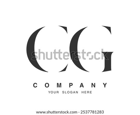 CG logo design. Initial letter c and g serif font style. Creative classic company name typography. Trendy logotype or identity. Vector illustration.