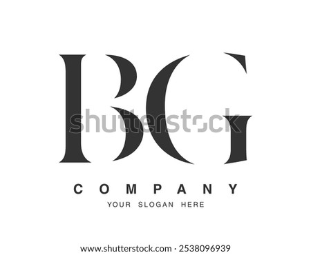 BG logo design. Initial letter b and g serif font style. Creative classic company name typography. Trendy logotype or identity. Vector illustration.