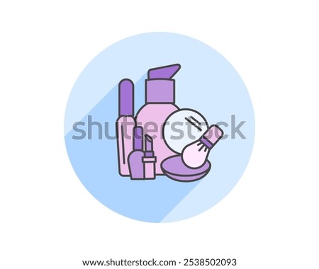 Beauty, Body Care and Cosmetics. Vector Linear Flat Icons and Design Elements