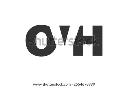 OVH logo design. Initial letter O V H bold font style for tech startups, consulting, corporate branding. Creative company name, headlines typography identity, trendy logotype. Vector illustration.