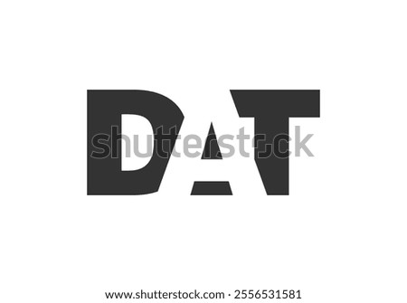 DAT logo design. Initial letter D A T bold font style for tech startups, consulting, corporate branding. Creative company name, headlines typography identity, trendy logotype. Vector illustration.