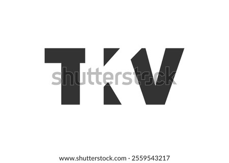 TKV logo design. Initial letter T K V bold font style for tech startups, consulting, corporate branding. Creative company name, headlines typography identity, trendy logotype. Vector illustration.