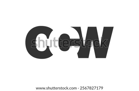 CCW logo design. Initial letter C C W bold font style for tech startups, consulting, corporate branding. Creative company name, headlines typography identity, trendy logotype. Vector illustration.