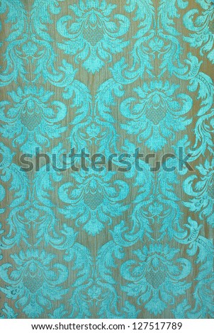 Turquoise fabric wallpaper