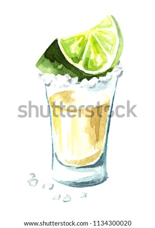 Similar – Image, Stock Photo Tequila shots with salt and lemon