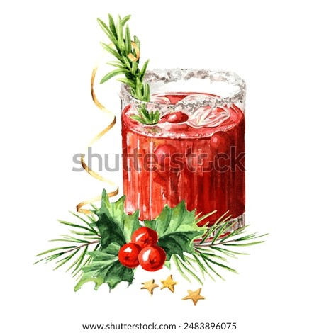 Similar – Image, Stock Photo Tasty cold red cocktail on table