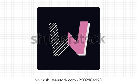 Colorful W Letter Vector Logo, Stylish Gradient Lines Logo Sign W Letter, W Character Logo Symbol