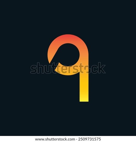 Creative Gradient Q Letter Vector Colourful Logo, Minimal Q Alphabet Logo Sign Letter, Q Letter Typography Sign and Symbol