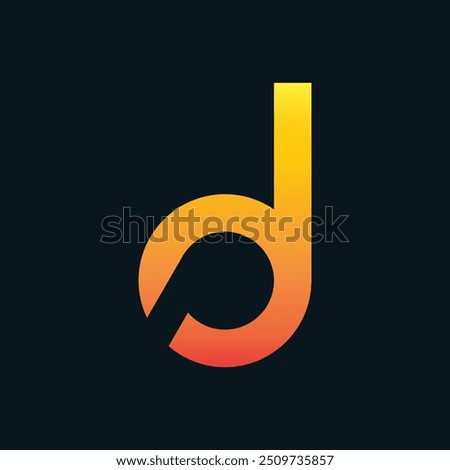 Creative Gradient D Letter Vector Colourful Logo, Minimal D Alphabet Logo Sign Letter, D Letter Typography Sign and Symbol