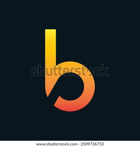 Creative Gradient B Letter Vector Colourful Logo, Minimal B Alphabet Logo Sign Letter, B Letter Typography Sign and Symbol