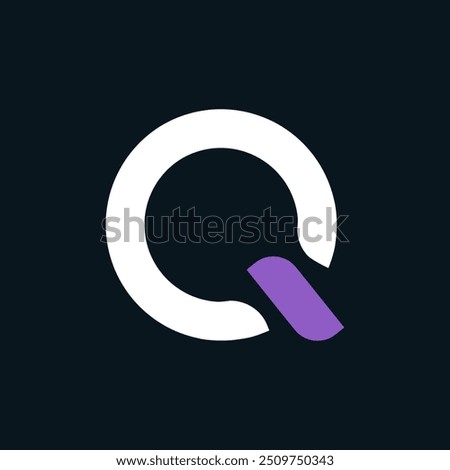 Multicolour Q Letter Vector Rounded Logo, Minimal Q Alphabet Logo Sign Letter, Q Letter Typography Sign and Symbol