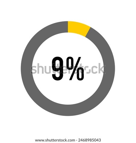 9% three percent percentage diagram meter from ready-to-use for web design, user interface UI or infographic - 