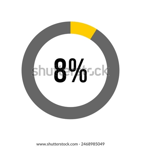 8% three percent percentage diagram meter from ready-to-use for web design, user interface UI or infographic - 
