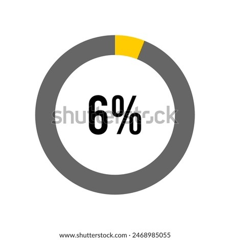 6% three percent percentage diagram meter from ready-to-use for web design, user interface UI or infographic - 