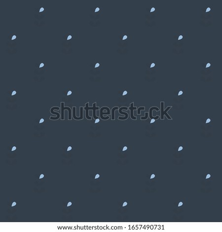 Foulard all over print droplet fill pattern. Foliage silhouette simple geometric repeating motif. Small branches with leaves two colors background. Ice blue grey doodle plant minimal graphical texture