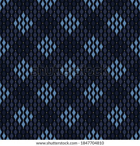 Monotone pattern royal blue seamless background abstract tartan plaid motif tattersall modern geo ornament. Small square shape allover print block for apparel textile, ladies dress fabric, shop window
