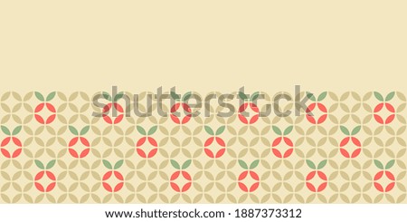 Japanese motif cute baby pattern traditional Japan geometric border ornament fabric design. Minimal background simple geo all over print block kids fashion textile, kitchen towel, interior wallpaper.