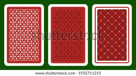 Bridge size playing card backside template for any tabletop game. Abstract flowers simple motif pattern, geometric floral design, digital illustration. Simplicity concept, original flat style ornament