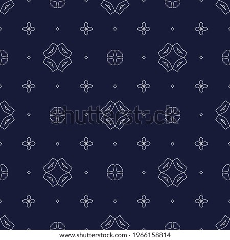 Modern masculin abstract geometric motif pattern manly background. Stylish marine blue bandana fabric design. Vintage allover print block for man shirt, silk scarf, ladies dress, apparel textile, pack