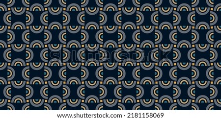 Abstract geometric shapes weaving pattern rectangle elegant motif classic blue seamless background. Small round element modern lux fabric design textile swatch ladies dress, men's shirt all over print