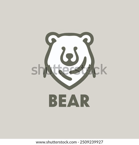 Minimalist Bear Face Logo Design