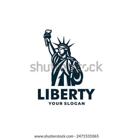 Statue liberty logo vector. EPS 10 editable vector