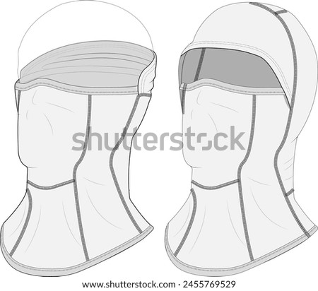 Balaclava Neck Warmer Design Vector Illustration Template