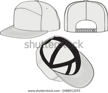 Snapback Cap Tech Pack Template