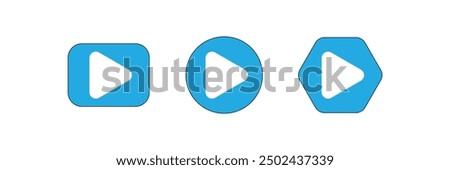 play button icon vector for ui and web design on white background eps 10.