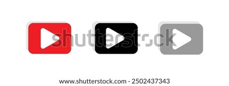 play button icon vector for ui and web design on white background eps 10.