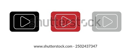 play button icon vector for ui and web design on white background eps 10.