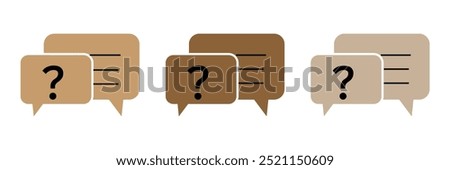 Comment question icon set. FAQ icon.  inquire bubble. ask or request icon. comment question vector icon on isolated background.