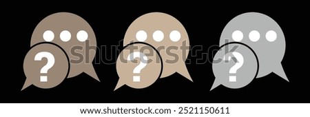 Comment question icon set. FAQ icon.  inquire bubble. ask or request icon. comment question vector icon on isolated background.