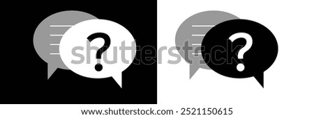 Comment question icon set. FAQ icon.  inquire bubble. ask or request icon. comment question vector icon on isolated background.