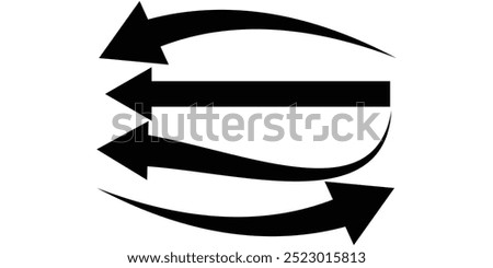 black curved arrow design, arrow vector illustration editable icons.