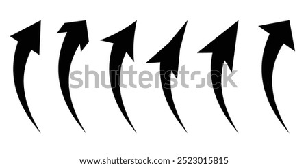 black curved arrow design, arrow vector illustration editable icons.