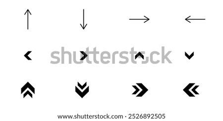 Swipe icon. Up down right left arrow button symbol. Social media scroll sign, slide logo design in vector flat eps 10.  swipe icon sets