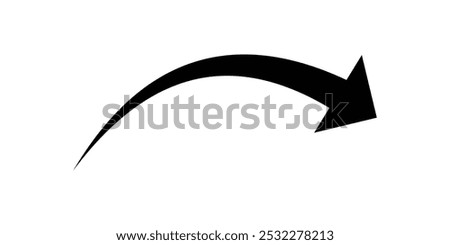 black arrow vector icon. black long arrow, black curved arrow vector icon isolated on white background eps 10.