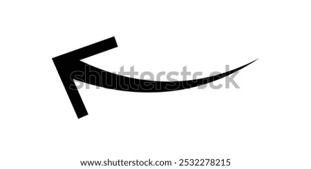 black arrow vector icon. black long arrow, black curved arrow vector icon isolated on white background eps 10.