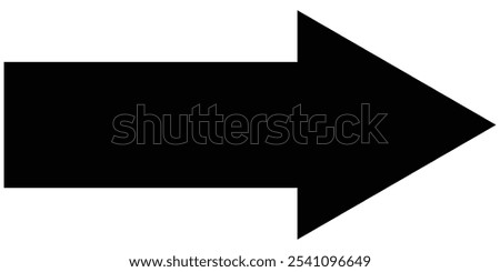 large size black  long arrow.  Straight long arrow icon. black long arrow pointing to right site in isolated background eps 10.