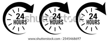 24 hours  service icon vector illustration in isolated background eps 10. 24 hours delivery service icon.