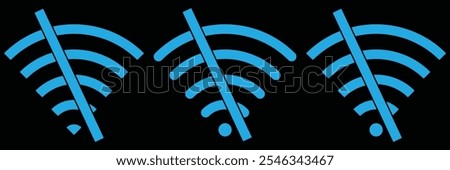 Disconnect wifi icon set. no wifi connection icon on isolated background eps 10. vector illustration.