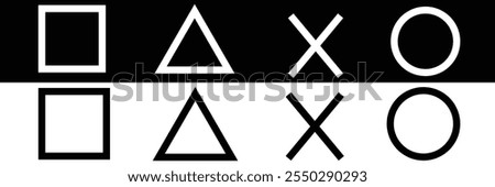 Playstation Icon. playstation cross, triangle, square, circle design game symbols. game icon . vector illustration on isolated background eps 10.